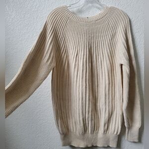 Eva Mendes, bone color long sweater, size L, NWT (tag has water damage)